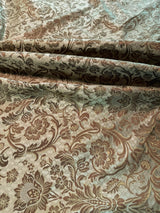 In Name of Rose Medallion Acanthus Renaissance Silk Damask Jacquard Gold Copper MSRP USD 225Y