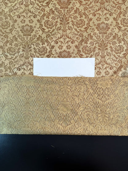 In Name of Rose Medallion Acanthus Renaissance Silk Damask Jacquard Gold Copper MSRP USD 225Y