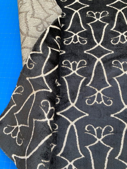 26 Berkbox74 Square Velvet by Old World Weavers Princess Aida Graphite Cut Velvet Silky Black MSRP USD 228/Y