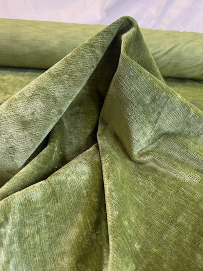 Scalamandre Como Linen II Celadon Green Velvet Solid Cotton - By The Yard - MSRP USD340/y