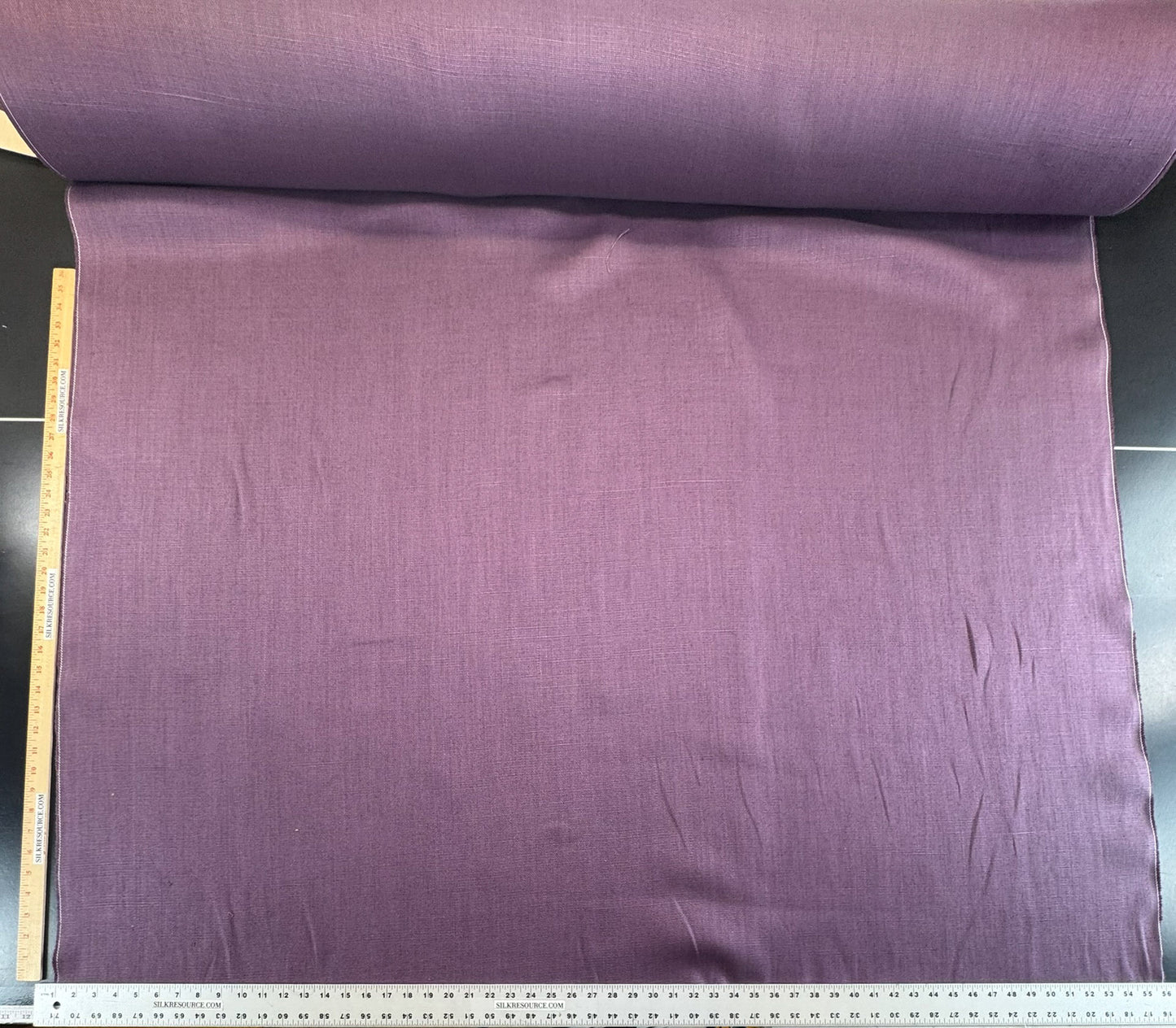Scalamandre Lakeside Linen Eggplant Purple Solid Texture 100% Linen -By The Yard - MSRP USD 158/y
