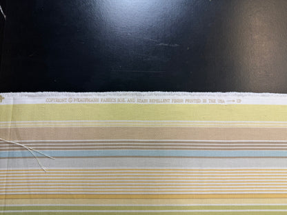 Kaufman Coastal Garden Beach Stripe Rainbow Blue Green Red Cotton - By The Yard