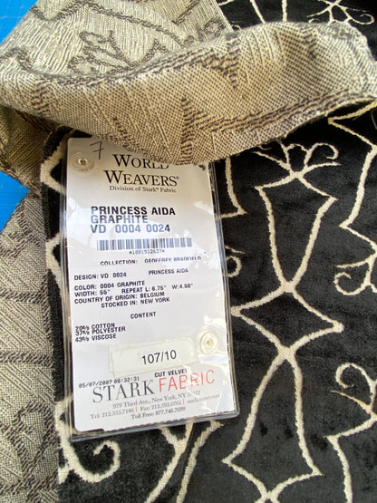 28 Berkbox74 Square Velvet by Old World Weavers Princess Aida Graphite Cut Velvet Silky Black MSRP USD 228/Y