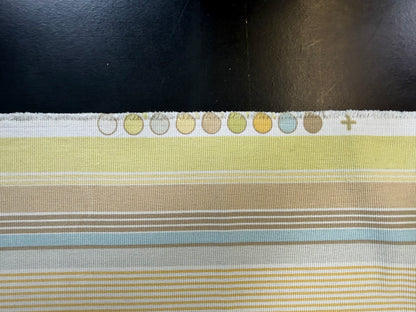 Kaufman Coastal Garden Beach Stripe Rainbow Blue Green Red Cotton - By The Yard