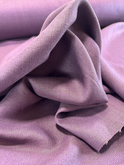 Scalamandre Lakeside Linen Eggplant Purple Solid Texture 100% Linen -By The Yard - MSRP USD 158/y