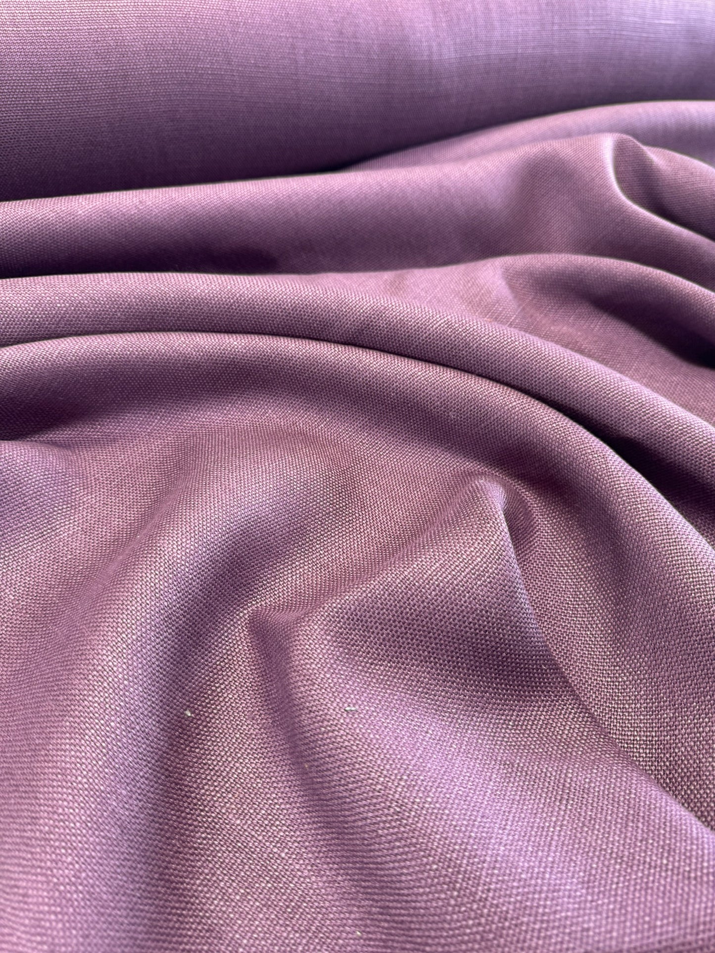 Scalamandre Lakeside Linen Eggplant Purple Solid Texture 100% Linen -By The Yard - MSRP USD 158/y