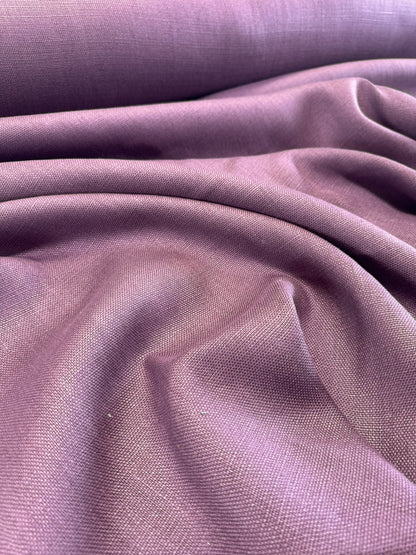 Scalamandre Lakeside Linen Eggplant Purple Solid Texture 100% Linen -By The Yard - MSRP USD 158/y