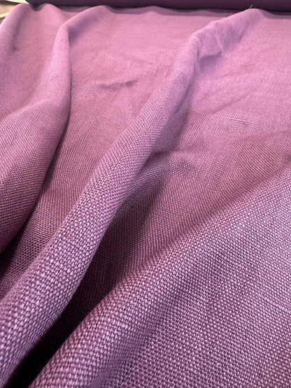 Scalamandre Lakeside Linen Eggplant Purple Solid Texture 100% Linen -By The Yard - MSRP USD 158/y