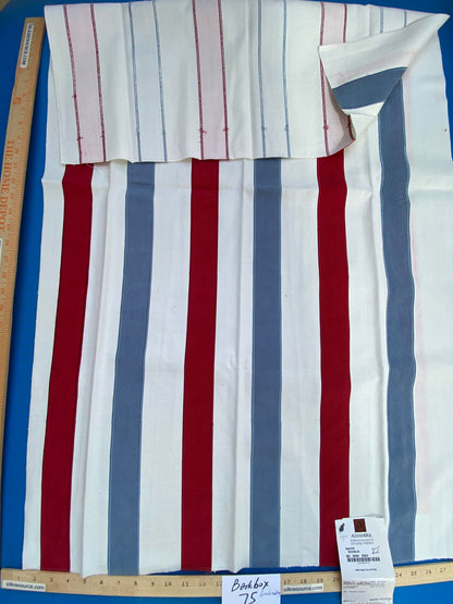 5 Berkbox75 Square Embroidery by Alhambra Skater Red/Blue White 1.2yd x 28" MSRP USD 300+/Y
