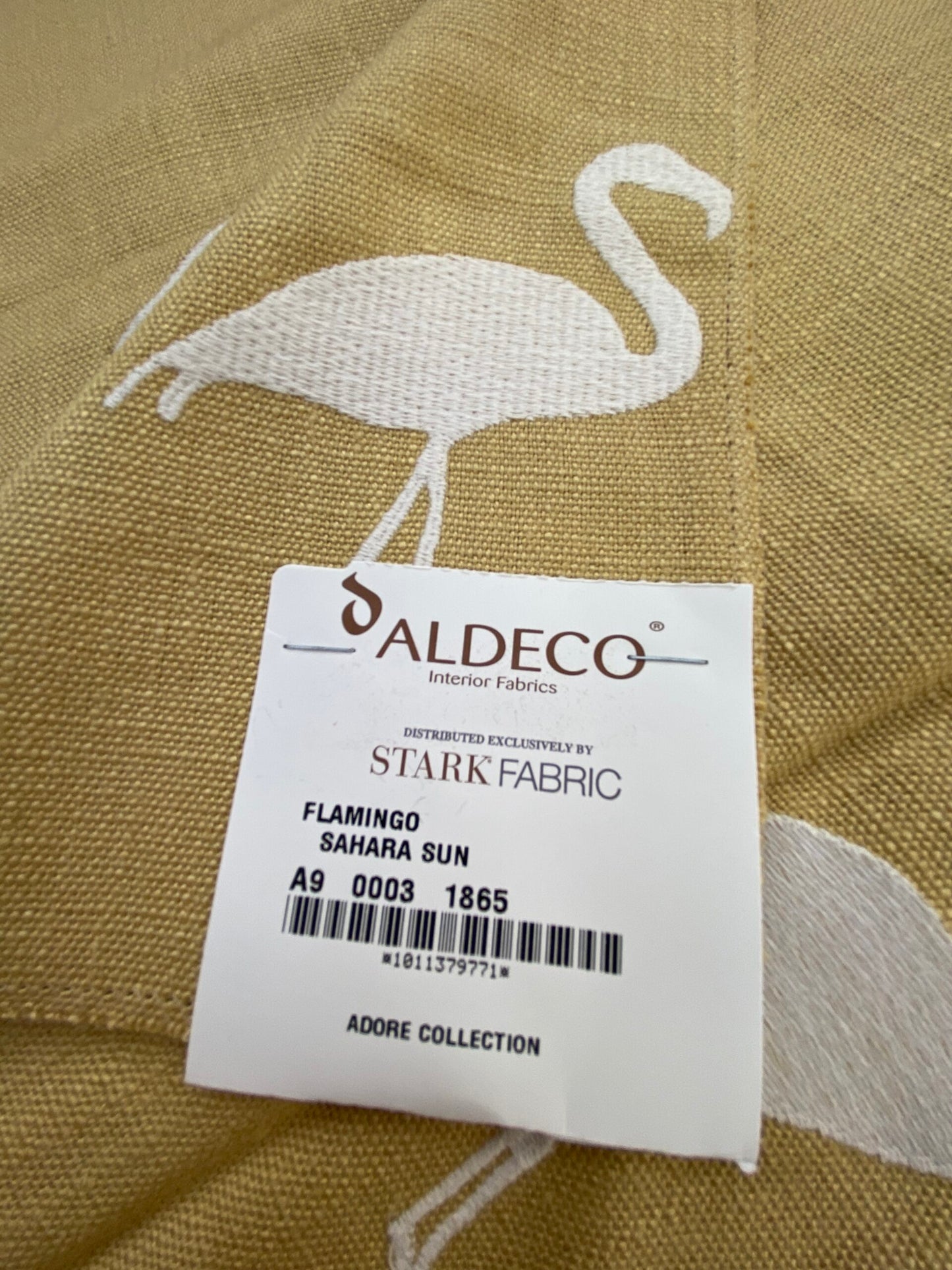 6 Berkbox75 Square Embroidery by Aldeco Flamingo Sahara Sun Yellow White MSRP USD 306/Y