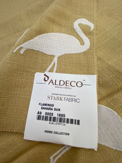 6 Berkbox75 Square Embroidery by Aldeco Flamingo Sahara Sun Yellow White MSRP USD 306/Y