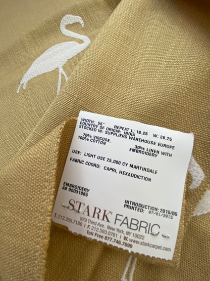 6 Berkbox75 Square Embroidery by Aldeco Flamingo Sahara Sun Yellow White MSRP USD 306/Y