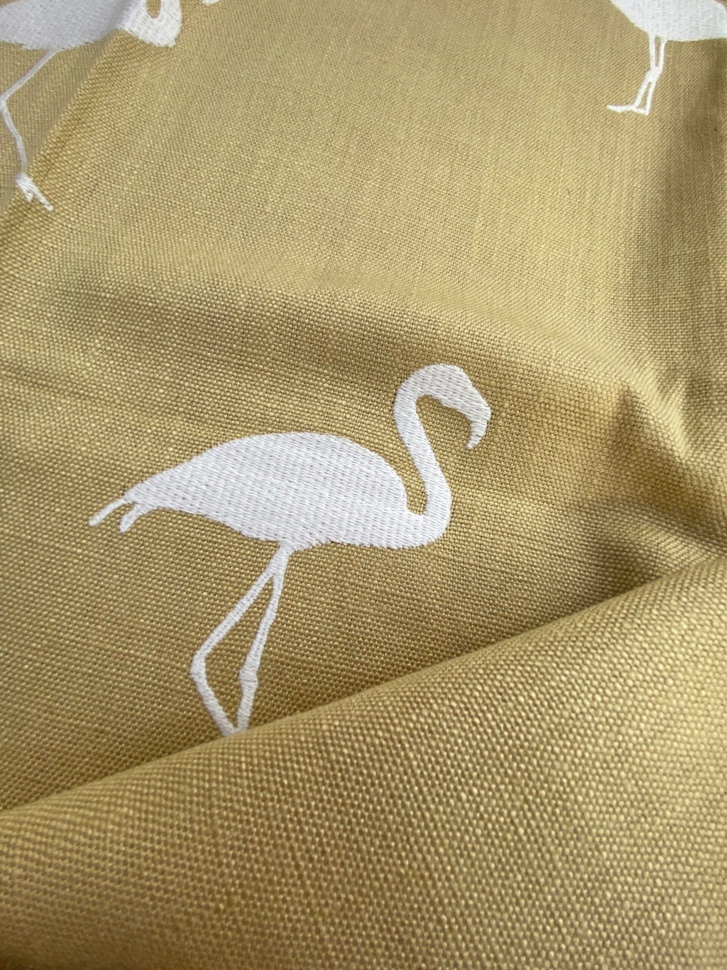 6 Berkbox75 Square Embroidery by Aldeco Flamingo Sahara Sun Yellow White MSRP USD 306/Y