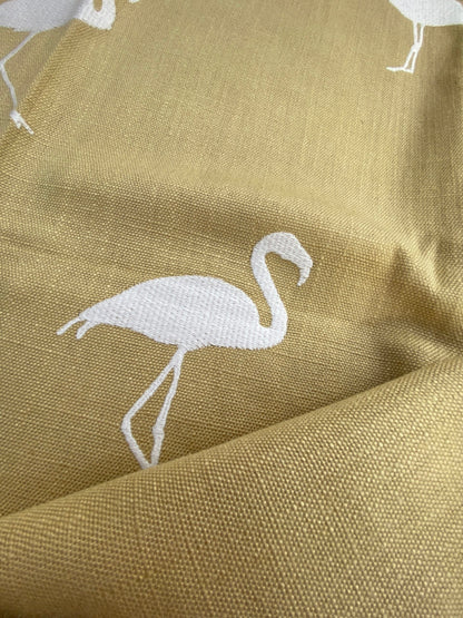 6 Berkbox75 Square Embroidery by Aldeco Flamingo Sahara Sun Yellow White MSRP USD 306/Y
