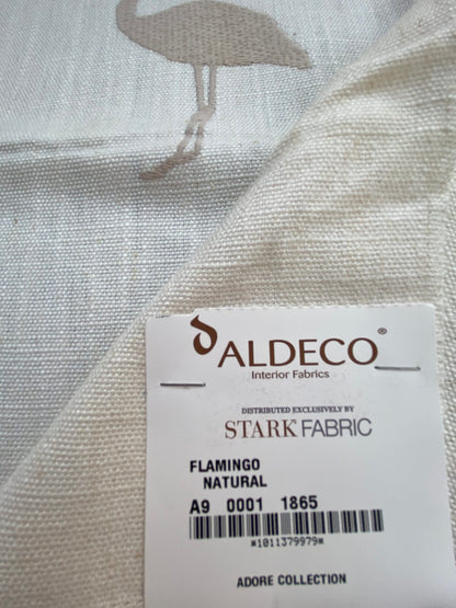 7 Berkbox75 Square Embroidery by Aldeco Flamingo Natural White Animal Bird MSRP USD 306/Y