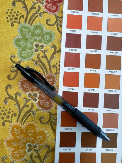 Scalamandre Fleur Multi/Maize Yellow Radiance Traditional Flower Garland Stripe Red Pink Blue Yellow Cotton - By The Yard - MSRP USD216/y