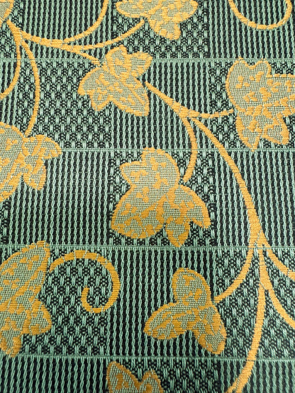 Scalamandre Ivy Cottage Green Gold Vine and Trellis Botanical Foliage Scroll Square Cotton - By The Yard -MSRP USD192/y