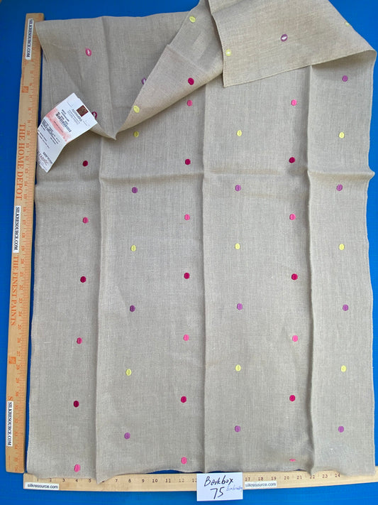 11 Berkbox75 Square Embroidery by Alhambra Spots Fuschia Lime MSRP USD Small Scale Kids Nursery 1.2yd x 26"  MSRP USD 300+/Y