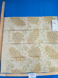 12 Berkbox75 Square Embroidery by Grey Watkins Fossils Dark Green on Beige Cotton Fern MSRP USD 372/Y