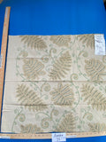 13 Berkbox75 Square Embroidery by Grey Watkins Fossils Dark Green on Beige Cotton Fern MSRP USD 372/Y