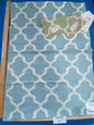 14 Berkbox75 Square Embroidery by Fonthill Astley Boucle Blue 1yd x 25" Diamond Ogee MSRP USD 338/Y