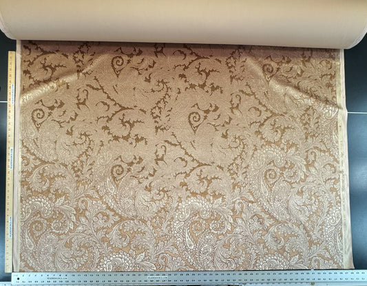 Scalamandre Palermo Velvet Paisley Copper Brown Printed Velvet Botanical Foliage MSRP USD610/y