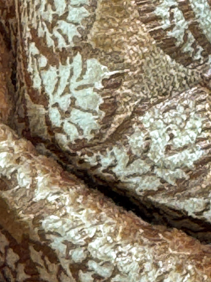 Scalamandre Palermo Velvet Paisley Copper Brown Printed Velvet Botanical Foliage MSRP USD610/y