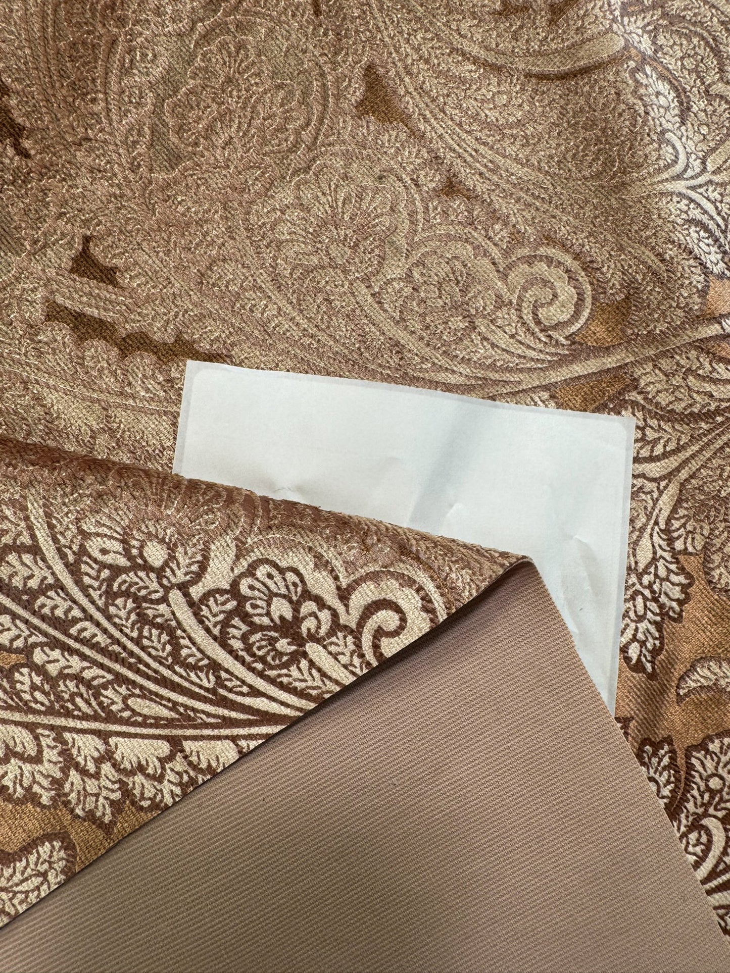 Scalamandre Palermo Velvet Paisley Copper Brown Printed Velvet Botanical Foliage MSRP USD610/y