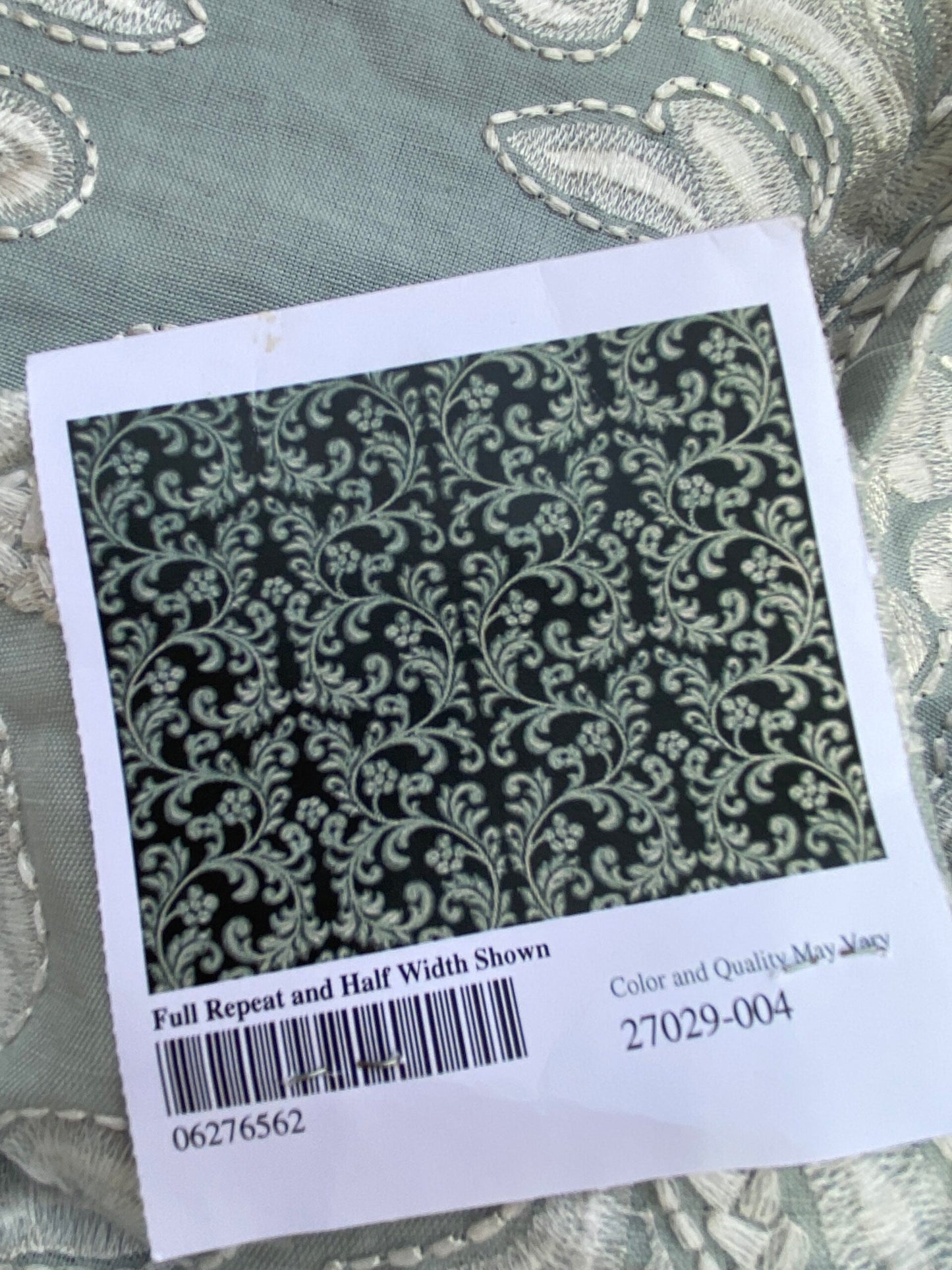 22 Berkbox75 Square Embroidery by Scalamandre Chiara Em Floral white on Gray MSRP USD 576/Y