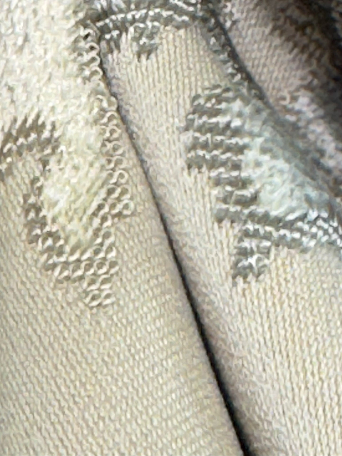 Scalamandre  Tai Lao Slate Gray Beige Velvet Ikat Paisley Viscose Cotton - By The Yard- MSRP USD 532/y