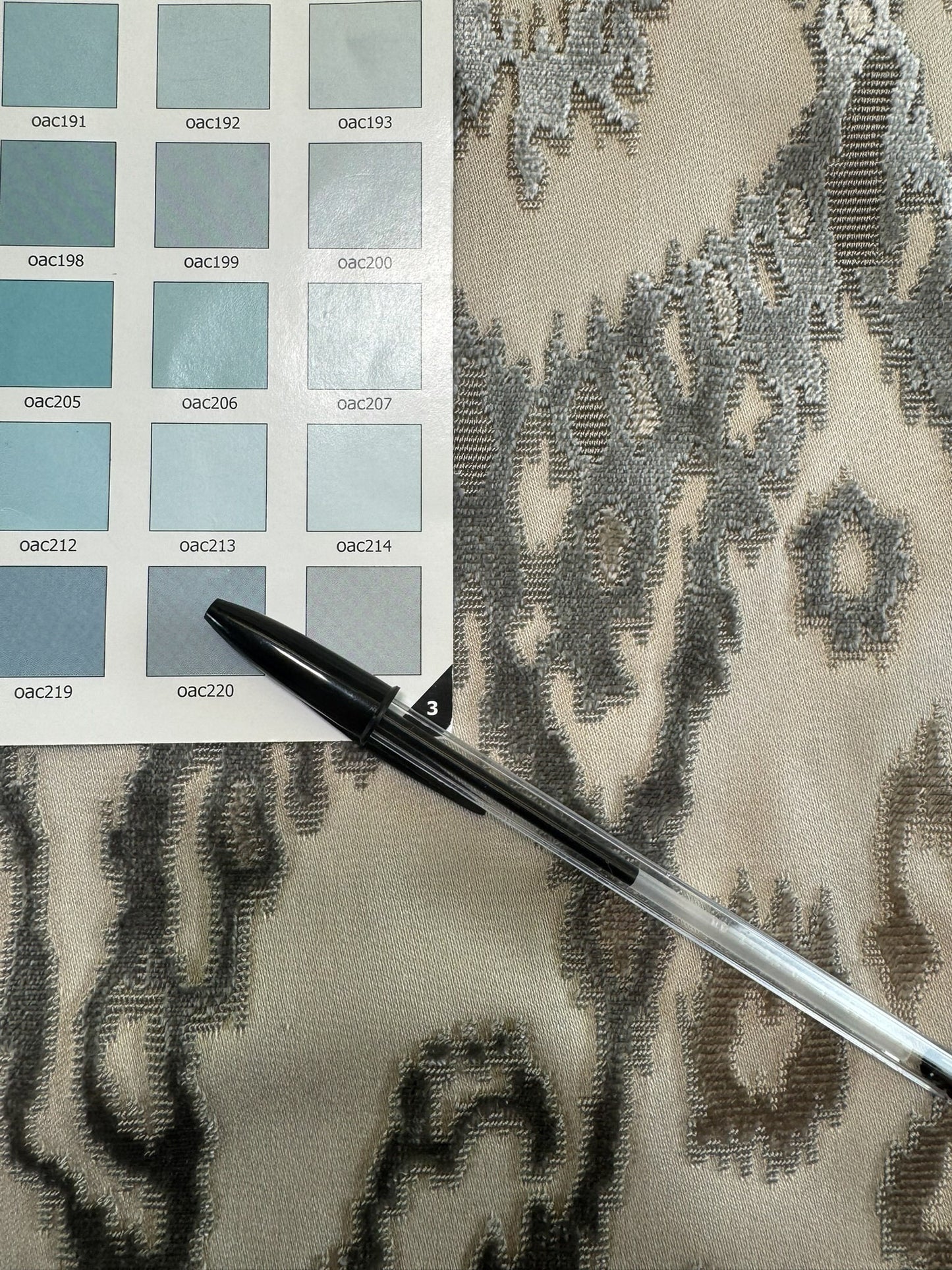 Scalamandre  Tai Lao Slate Gray Beige Velvet Ikat Paisley Viscose Cotton - By The Yard- MSRP USD 532/y