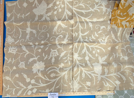 26 Berkbox75 Square Embroidery by Old World Weavers  Balik Natural Wool Crewel On Jute 34" X 48"  MSRP USD 304/Y