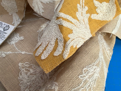 26 Berkbox75 Square Embroidery by Old World Weavers  Balik Natural Wool Crewel On Jute 34" X 48"  MSRP USD 304/Y