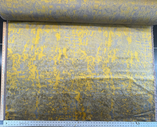 Scalamandre Fragment in Artisans Gold Velvet Impressionist Print Moody Viscose Polyester - By The Yard