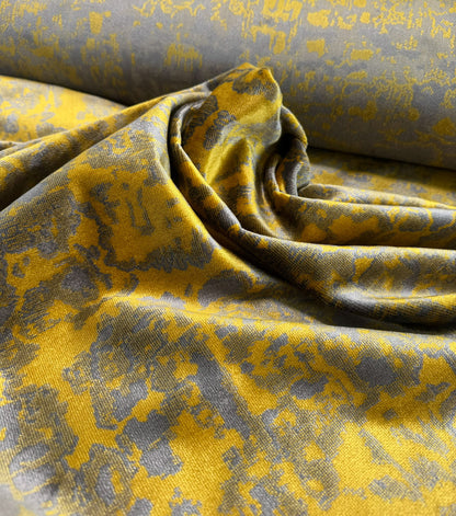 Scalamandre Fragment in Artisans Gold Velvet Impressionist Print Moody Viscose Polyester - By The Yard