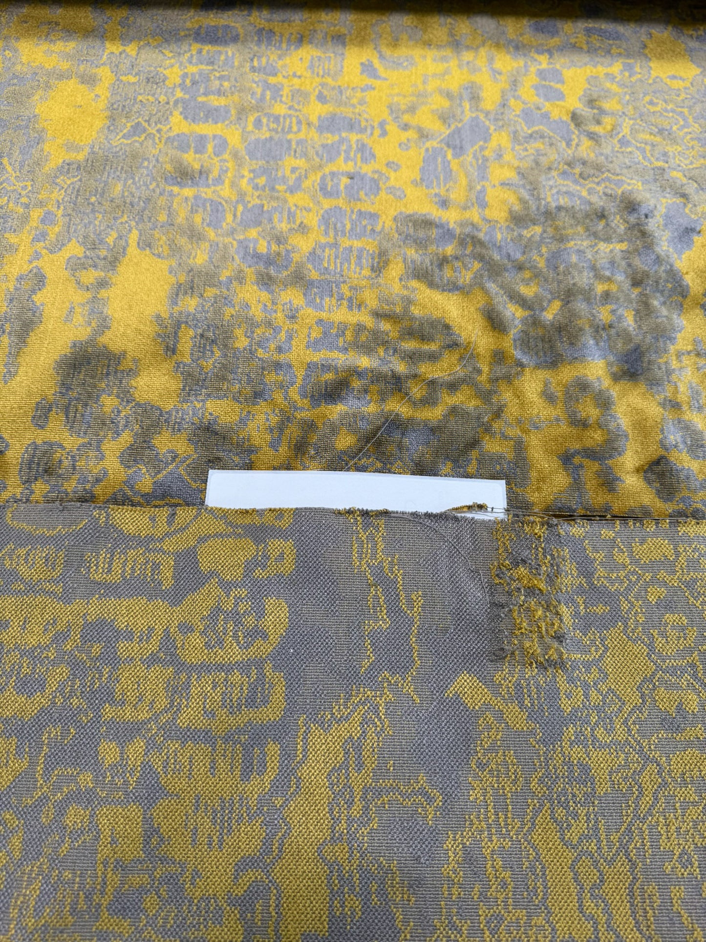 Scalamandre Fragment in Artisans Gold Velvet Impressionist Print Moody Viscose Polyester - By The Yard