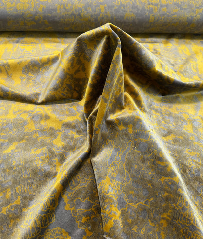 Scalamandre Fragment in Artisans Gold Velvet Impressionist Print Moody Viscose Polyester - By The Yard