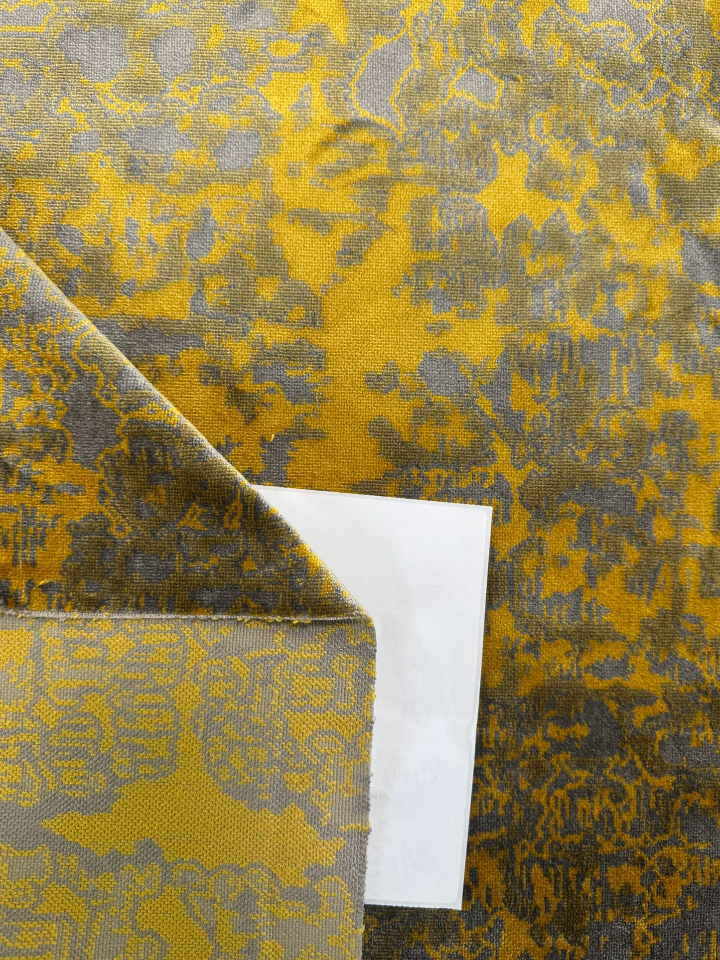 Scalamandre Fragment in Artisans Gold Velvet Impressionist Print Moody Viscose Polyester - By The Yard