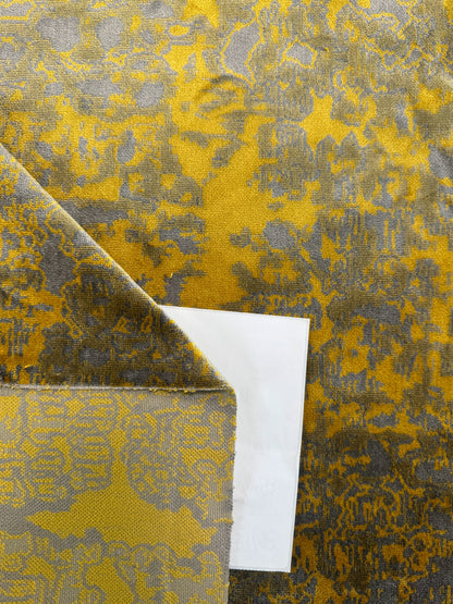 Scalamandre Fragment in Artisans Gold Velvet Impressionist Print Moody Viscose Polyester - By The Yard