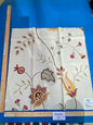 29 Berkbox75 Square Embroidery by Grey Watkins Mangalore Brown on Natural Botanical Foliage MSRP USD 240/Y