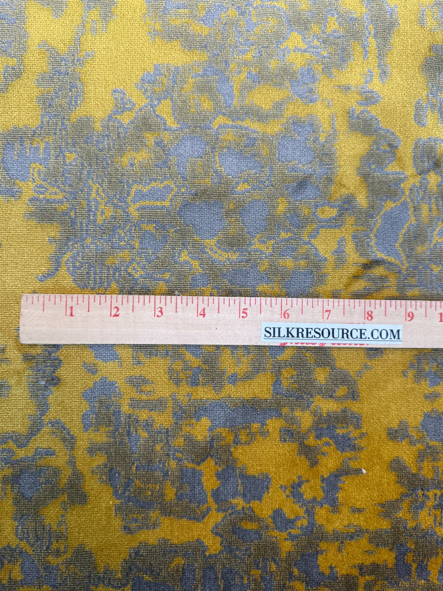 Scalamandre Fragment in Artisans Gold Velvet Impressionist Print Moody Viscose Polyester - By The Yard