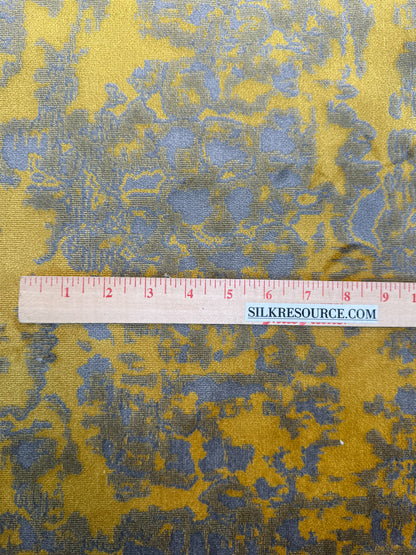 Scalamandre Fragment in Artisans Gold Velvet Impressionist Print Moody Viscose Polyester - By The Yard