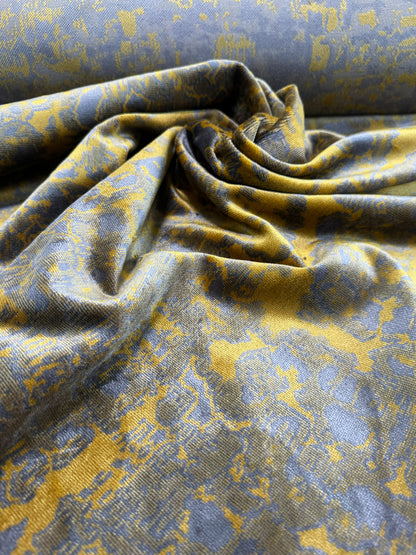 Scalamandre Fragment in Artisans Gold Velvet Impressionist Print Moody Viscose Polyester - By The Yard