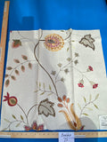 30 Berkbox75 Square Embroidery by Grey Watkins Mangalore Brown on Natural Botanical Foliage MSRP USD 240/Y