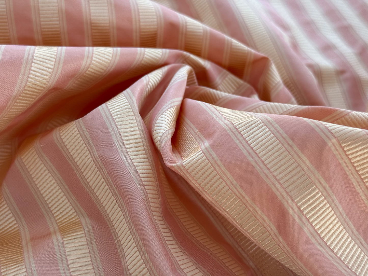 Scalamandre  Shirred Stripe Pale Peach Pink MSRPUSD 339/y - By The Yard