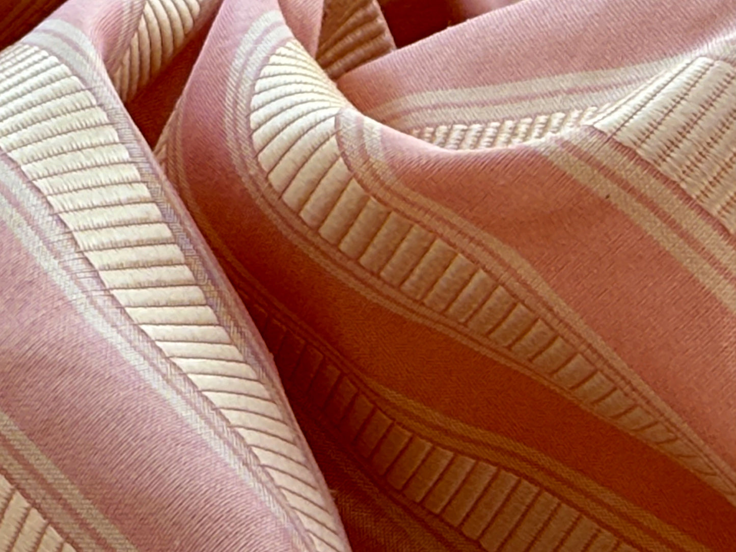 Scalamandre  Shirred Stripe Pale Peach Pink MSRPUSD 339/y - By The Yard