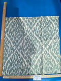 36 Berkbox75 Square Embroidery by Scalamandre Lhasa Ikat Weave Aquamarine Blue and White MSRP USD 362/Y