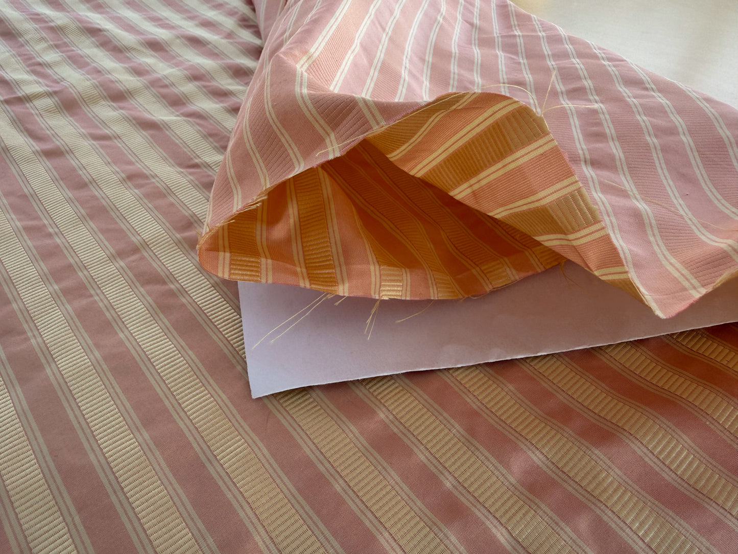 Scalamandre  Shirred Stripe Pale Peach Pink MSRPUSD 339/y - By The Yard