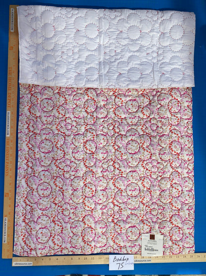 37 Berkbox75 Square Embroidery by Scalamandre Alhambra Party Rose Garden Flower Pink Red on White1.25"x25" MSRP USD 300+/Y