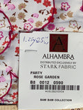 37 Berkbox75 Square Embroidery by Scalamandre Alhambra Party Rose Garden Flower Pink Red on White1.25"x25" MSRP USD 300+/Y